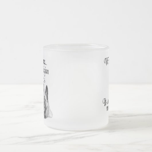 ベルギーのマリノアモダンートのかわいい犬種のスローガン フロストグラスマグカップ (中央)