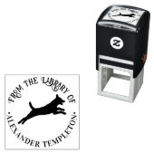 ベルギーのマリノア犬のシルエット図書館の本の名前 セルフインキングスタンプ (インサイチュ)