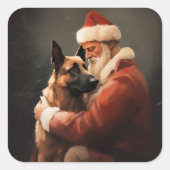 ベルギーのマリノイとサンタクロースフェスティバルクリスマス スクエアシール (正面)