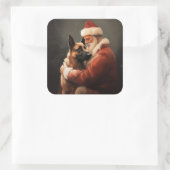 ベルギーのマリノイとサンタクロースフェスティバルクリスマス スクエアシール (バッグ)