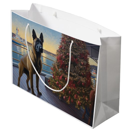 ベルギーのマリノイのクリスマスクルーズ：ポーソウルホリデー ラージペーパーバッグ (裏面アングル)