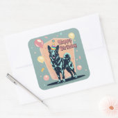 ベルギーのマリノイカラフルス犬 スクエアシール (封筒)