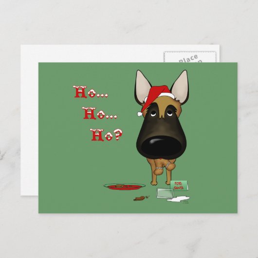 ベルギーのマリノイスのクリスマス – ホホホホ??? シーズンポストカード (正面/裏面)