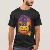 ベルギーのマリノイスウィッチパンプキンハロウィーン犬の恋人 Tシャツ (正面)