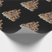 ベルギーのマリノイスクリスマスツリーサンタハットギフトde ラッピングペーパー (角)