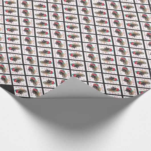 ベルギーのマリノイスサンタポーズ;サンタベルギーマリノイス ラッピングペーパー (角)