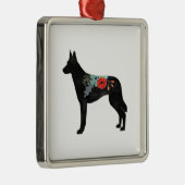 ベルギーのマリノイスドッグブリードボヘミアンフローラサドル メタルオーナメント (右)