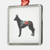 ベルギーのマリノイスドッグブリードボヘミアンフローラサドル メタルオーナメント (左)