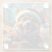 ベルギーのマリノイスドッグローラーコースタークリスマス ガラスコースター (裏面)