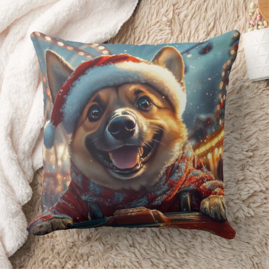 ベルギーのマリノイスドッグローラーコースタークリスマス クッション (ブランケット)