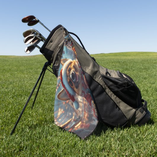 ベルギーのマリノイスドッグローラーコースタークリスマス ゴルフタオル (グリーン)