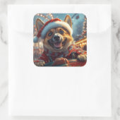 ベルギーのマリノイスドッグローラーコースタークリスマス スクエアシール (バッグ)