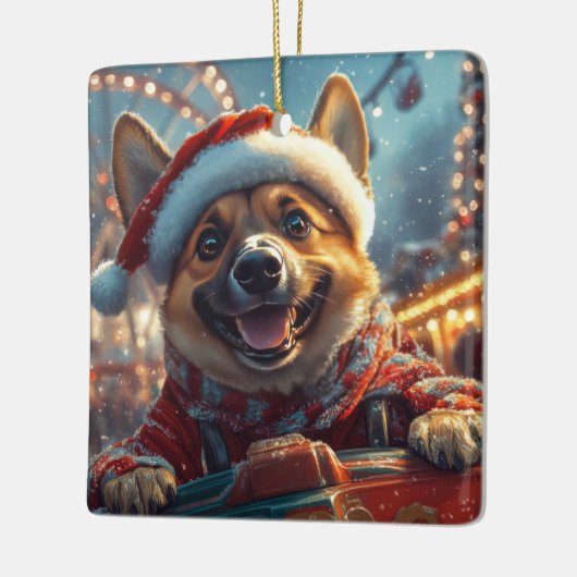 ベルギーのマリノイスドッグローラーコースタークリスマス セラミックオーナメント (左)