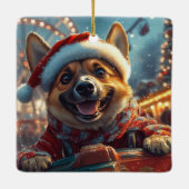 ベルギーのマリノイスドッグローラーコースタークリスマス セラミックオーナメント (裏面)