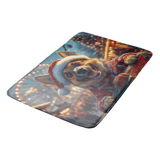 ベルギーのマリノイスドッグローラーコースタークリスマス バスマット (アングル)