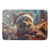 ベルギーのマリノイスドッグローラーコースタークリスマス バスマット (正面)