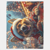 ベルギーのマリノイスドッグローラーコースタークリスマス フリースブランケット (正面)