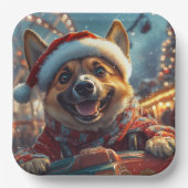 ベルギーのマリノイスドッグローラーコースタークリスマス ペーパープレート (正面)