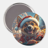 ベルギーのマリノイスドッグローラーコースタークリスマス マグネット (正面/裏面)