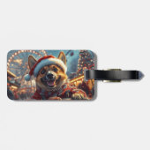 ベルギーのマリノイスドッグローラーコースタークリスマス ラゲッジタグ (裏面横)