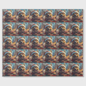 ベルギーのマリノイスドッグローラーコースタークリスマス ラッピングペーパー (フラット)