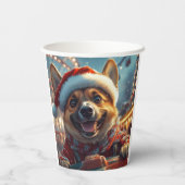 ベルギーのマリノイスドッグローラーコースタークリスマス 紙コップ (裏面)