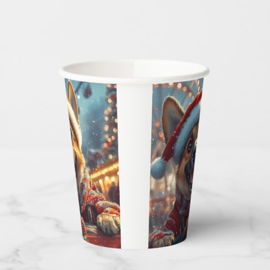 ベルギーのマリノイスドッグローラーコースタークリスマス 紙コップ (左)