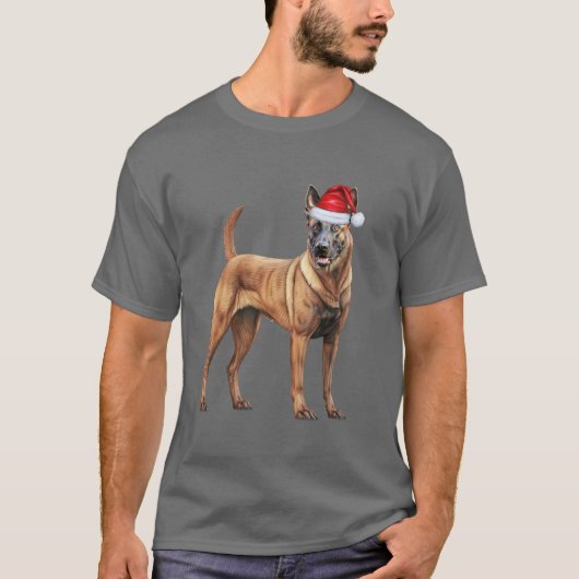 ベルギーのマリノイス犬おもしろい恋人クリスマスTシャツ Tシャツ (正面)