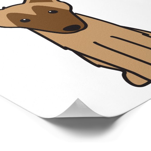 ベルギーのマリノイス犬の漫画 ポスター (角)