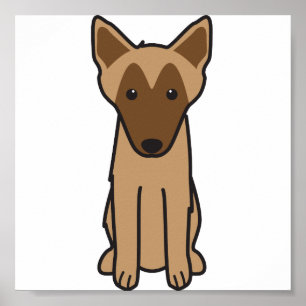 ベルギーのマリノイス犬の漫画 ポスター
