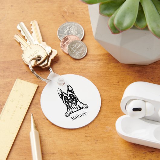 ベルギーのマリノイス犬 キーホルダー (デスク)