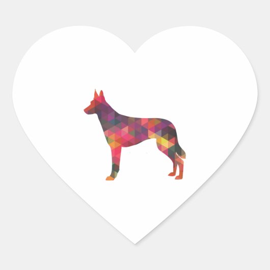 ベルギーのマリノイ犬は幾何学模様Silhoを品種 ハートシール (正面)
