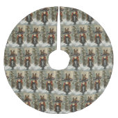 ベルギーのマリノイ犬オートバイのクリスマスに乗る ブラッシュドポリエステルツリースカート (正面)