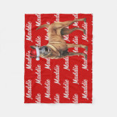ベルギーのマリノワがレッドにクリスマス・ドッグと命名 フリースブランケット (正面)