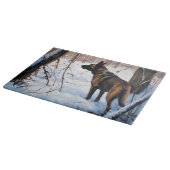 ベルギーのマリノワが雪のクリスマスを祝う カッティングボード (角)