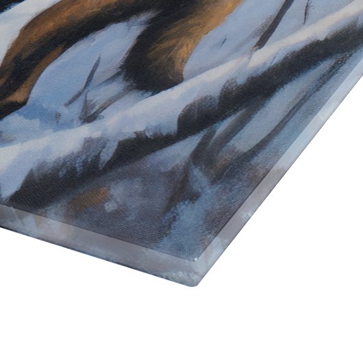 ベルギーのマリノワが雪のクリスマスを祝う カッティングボード (角)