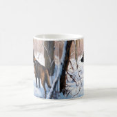 ベルギーのマリノワが雪のクリスマスを祝う コーヒーマグカップ (中央)