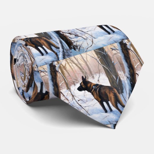 ベルギーのマリノワが雪のクリスマスを祝う ネクタイ (ロール)