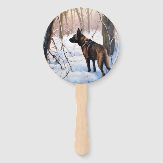 ベルギーのマリノワが雪のクリスマスを祝う ハンドファン (正面)