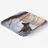 ベルギーのマリノワが雪のクリスマスを祝う ペーパープレート (傾斜あり)