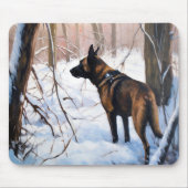 ベルギーのマリノワが雪のクリスマスを祝う マウスパッド (正面)