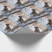 ベルギーのマリノワが雪のクリスマスを祝う ラッピングペーパー (角)