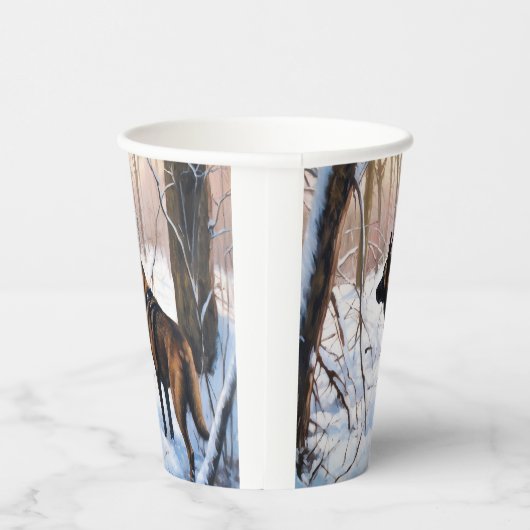 ベルギーのマリノワが雪のクリスマスを祝う 紙コップ (右)