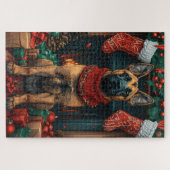 ベルギーのマリノワとクリスマスプレゼント暖炉 ジグソーパズル (横)