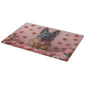 ベルギーのマリノワとバラ – バレンタインデー カッティングボード (角)