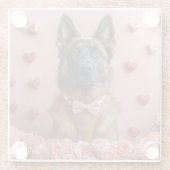 ベルギーのマリノワとバラ – バレンタインデー ガラスコースター (裏面)