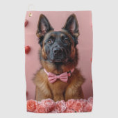 ベルギーのマリノワとバラ – バレンタインデー ゴルフタオル (正面)