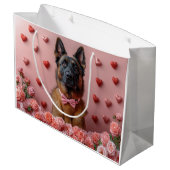 ベルギーのマリノワとバラ – バレンタインデー ラージペーパーバッグ (裏面アングル)