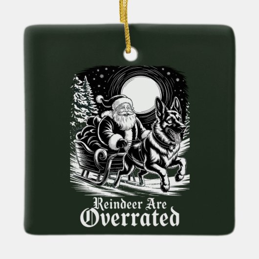 ベルギーのマリノワスクリスマストナカイが過評価 セラミックオーナメント (正面)