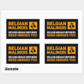 ベルギーのマリノワスドイツの羊飼いにもヒーローが必要 長方形シール (シート)